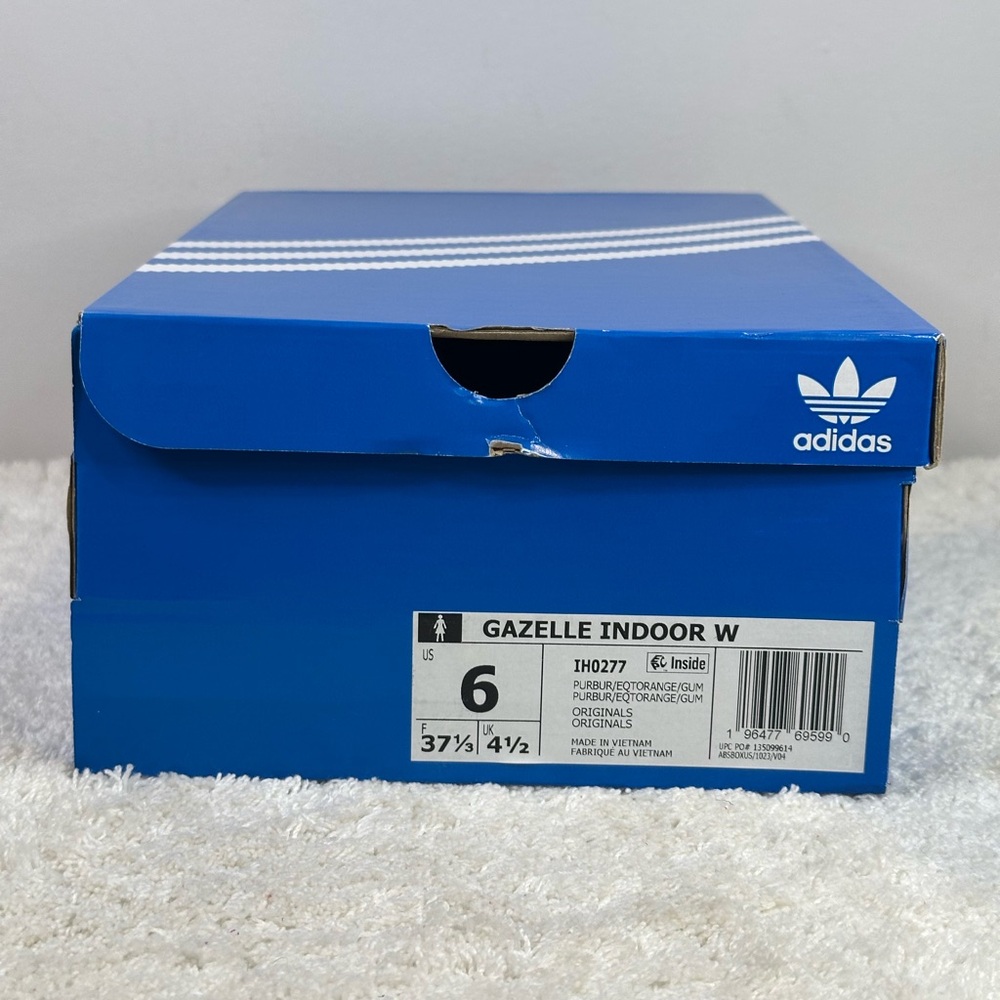 adidas Gazelle Purple and Orange Suede Athletic Shoes - Picture 12 of 13